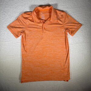 All in‎ Motion Boys Stripe Golf Polo - Orange Quick Dry Moisture Wicking XL